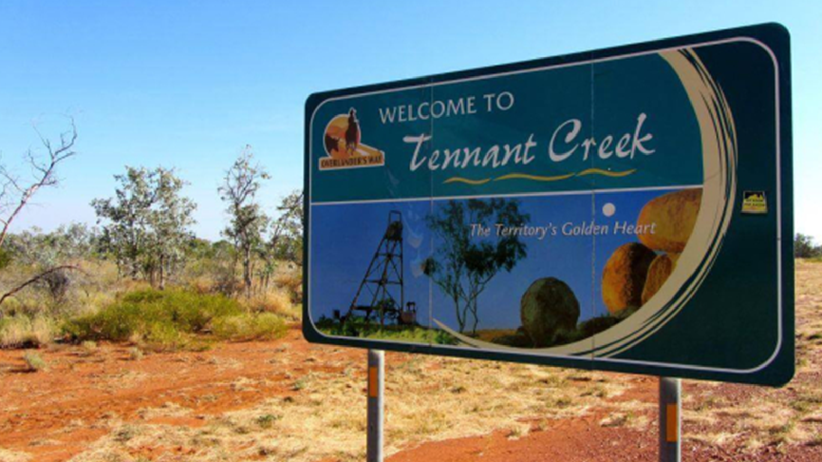 Tennant Creek welcome road sign