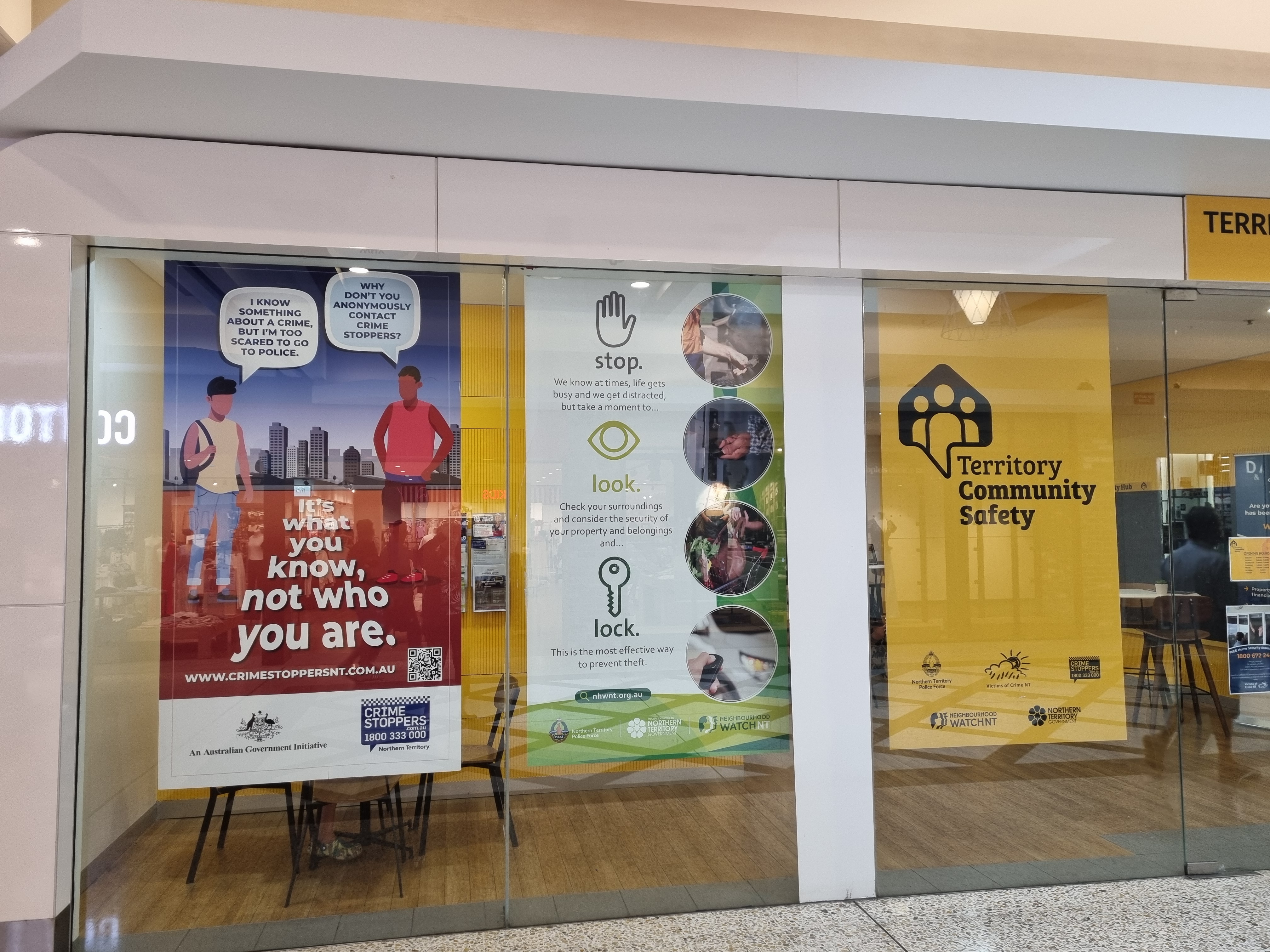 Territory Community Safety Hub shop front in Darwin